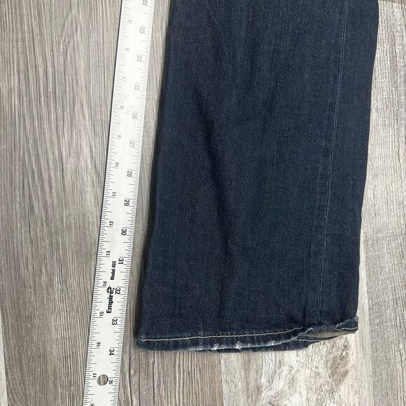 True Religion Dark Faded‎ Blue Mens 38 Distressed Straight Jeans Cybergrunge Y2K - Picture 7 of 12